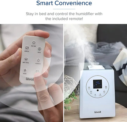 LEVOIT 6L Smart Humidifier  Warm & Cool Mist for Large Bedrooms, Plants & Families with Auto Humidity Sensing