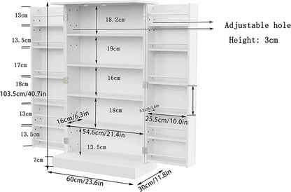 Homefort 41  Kitchen Pantry, Farmhouse Pantry Cabinet, Storage Cabinet