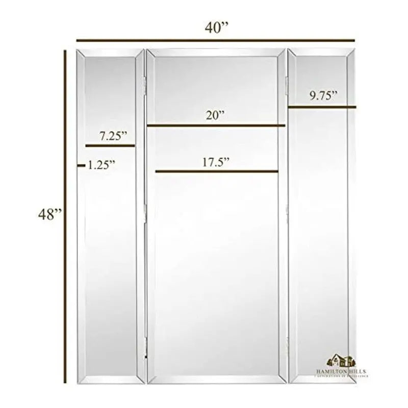 Tall Full Length Trifold Mirror 40