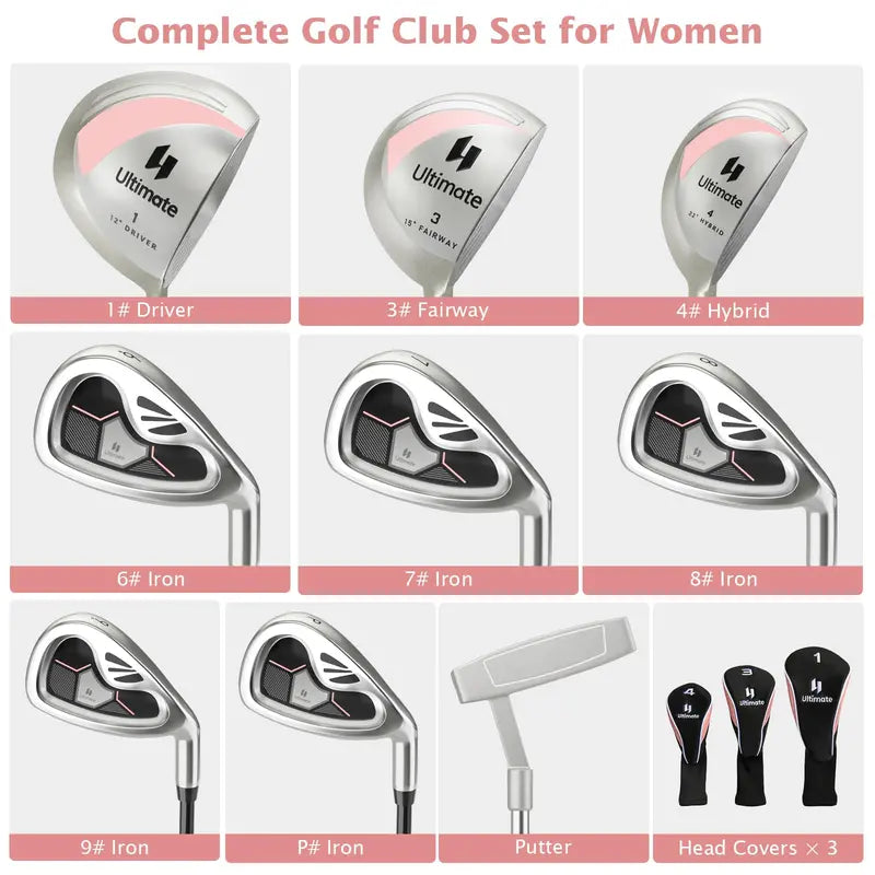 Complete Women’s Golf Club Set  9-Piece Right-Handed Starter Kit for Beginners