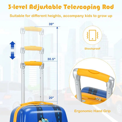Kids’ Travel Luggage Set  12-Inch and 18-Inch Carry-On Suitcases Designed for Young Travelers