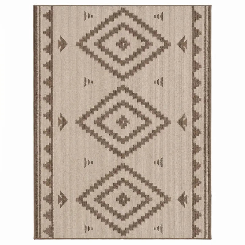 5×8 ft Reversible Woven Patio Rug Designed for Decks, RVs, and Outdoor Spaces