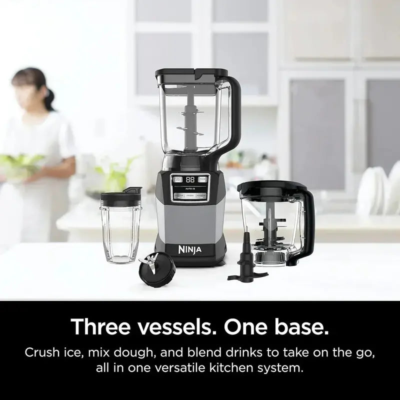 Ninja Compact Smart Blender System: Smoothie, Dough & Frozen Drink Maker with Auto-IQ Technology