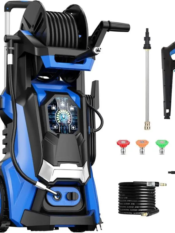 Blue Electric Pressure Washer 4500 PSI 3.2 GPM with Smart Control, Adjustable Levels for Effortless Patio Cleaning