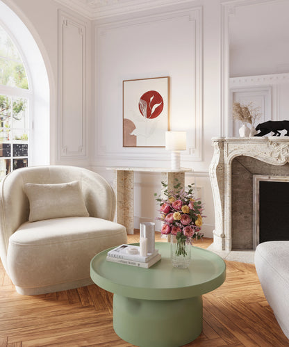 Fauteuil design en velours vintage cr me Pablo