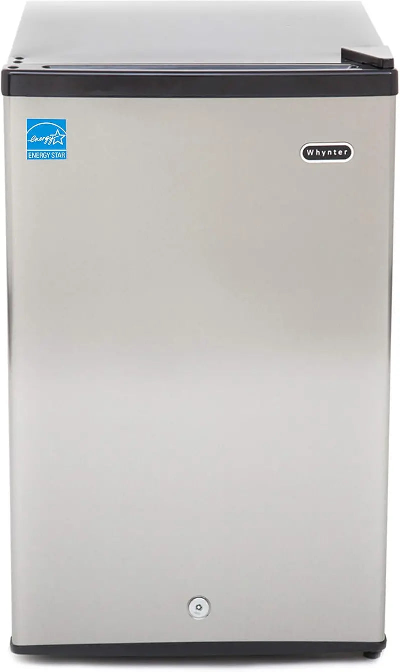 Whynter 1.1 Cu. Ft. Energy Star Upright Mini Freezer  Compact Stainless Steel Unit with Lock (CUF-112SS)