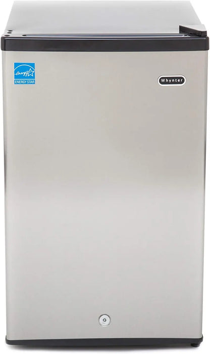 Whynter 1.1 Cu. Ft. Energy Star Upright Mini Freezer  Compact Stainless Steel Unit with Lock (CUF-112SS)