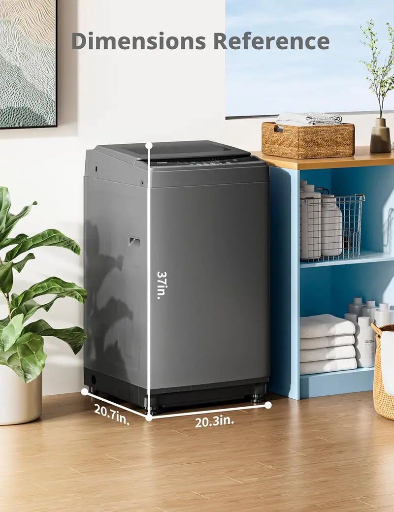 Comfee 0.9 cu.ft Fully Automatic Portable Washing Machine  LED-Controlled Compact Washer with Dual Drums and Space-Saving Design