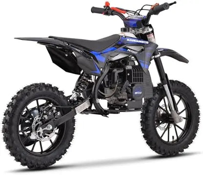 MotoTec Thunder 50cc 2-Stroke Kids’ Blue Gas Dirt Bike