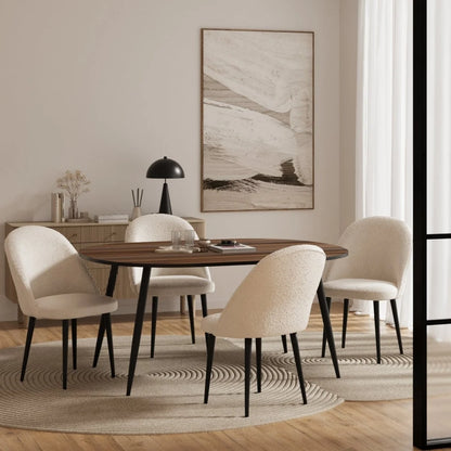 Lot de 2 chaises tissu & métal noir