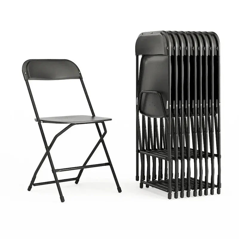 Heavy-Duty Folding Plastic Chair  10-Pack Event Seating, 650 lb Capacity per Chair