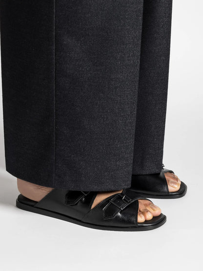 ALLY SANDAL POLISHED CALF BLACK