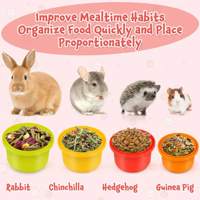 Colorful PetSafe 8-Piece Stackable Plastic Nesting Snack Cups for Rabbits