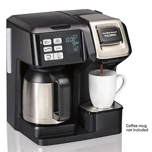 Hamilton Beach FlexBrew Thermal Coffee Maker — Dual Brew (K-Cup® or Grounds), Programmable, Black/Stainless