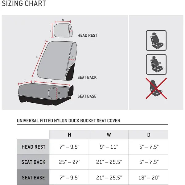 Carhartt Low Back Universal Seat Cover  Black
