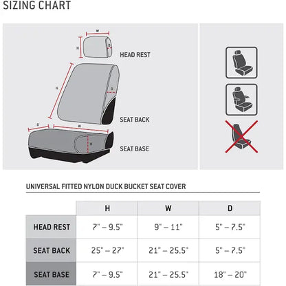 Carhartt Low Back Universal Seat Cover  Black