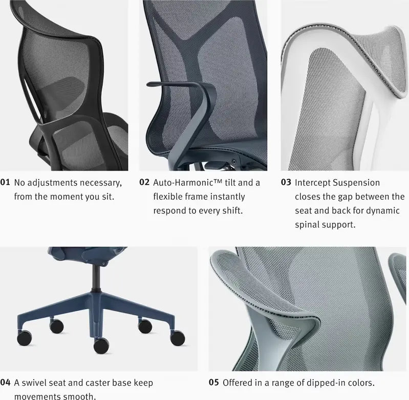 Herman Miller Cosm High-Back Task Chair  Premium Adjustable Seating for Extended Work Sessions