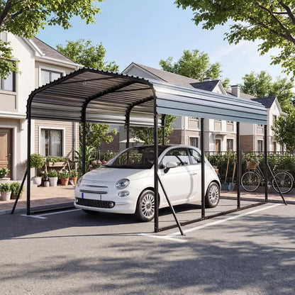 10′ x 14.5′ Heavy-Duty Galvanized Steel Carport Shelter for Outdoor Vehicle Protection