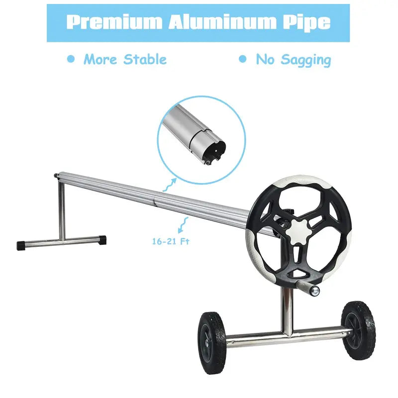 21-Foot Aluminum Solar Pool Cover Reel System