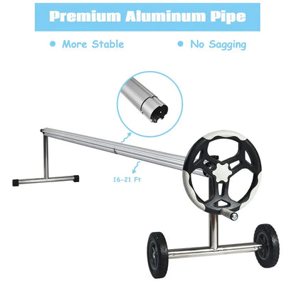 21-Foot Aluminum Solar Pool Cover Reel System