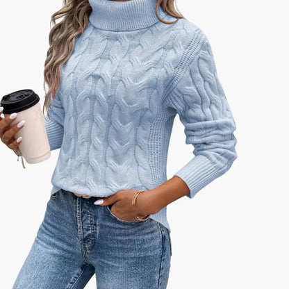 Women’s Traditional Cable-Knit Turtleneck Sweater