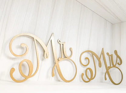 Elegant Mr. & Mrs. Chairback Signs for Ceremony Seating