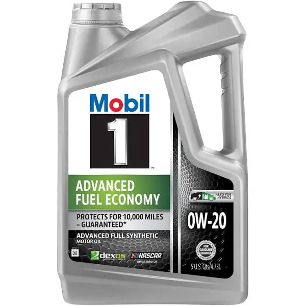 Mobil 1 Advanced Fuel Economy Synthetic Motor Oil  0W-20, 5-Quart Jug