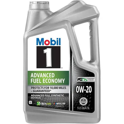 Mobil 1 Advanced Fuel Economy Synthetic Motor Oil  0W-20, 5-Quart Jug