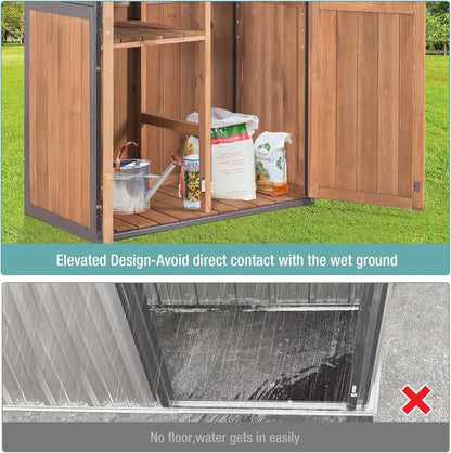 Heavy-Duty Outdoor Storage Shed — Metal-Frame Garden Shed with Adjustable Interior Shelving