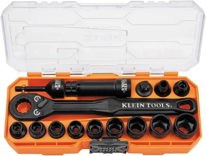 Klein Tools KNECT Impact Socket Set  Pass-Through SAE and Metric Sockets for Tight Spaces