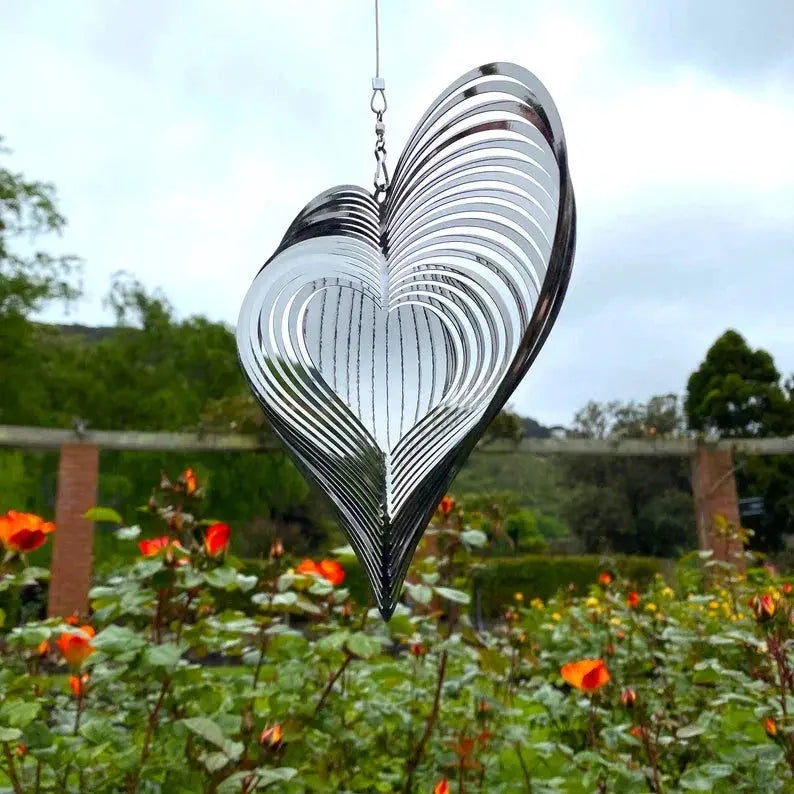 AeroChime Rotating Stainless Steel Wind Bell  Harmonic, Weatherproof Garden Chime with Dynamic Movement