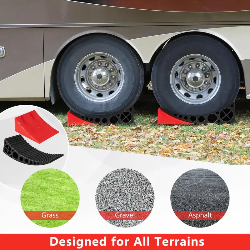 RV Camper Leveling Blocks  2-Pack Adjustable Stabilizers