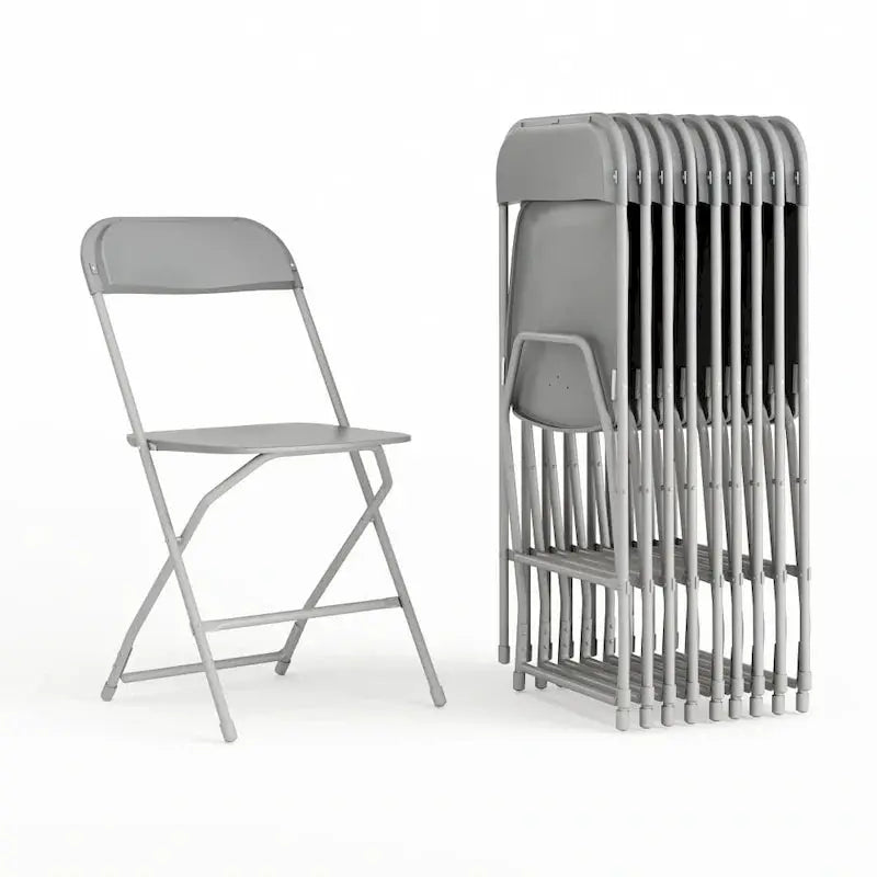 Heavy-Duty Folding Plastic Chair  10-Pack Event Seating, 650 lb Capacity per Chair