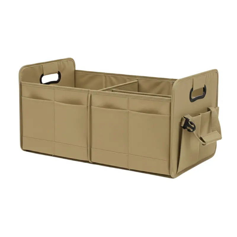 70-Liter Collapsible Car Trunk Organizer with Mesh Pockets and Sturdy Handles