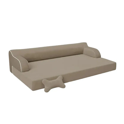 Extra-Large Cooling Memory Foam Dog Bed with Removable Washable Cover and Supportive Bolsters
