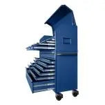 Heavy-Duty Tool Storage Cabinet  56 in W x 22 in D, 23-Drawer Matte Blue Rolling Trolley