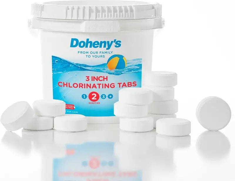 Doheny’s Premium 3″ Stabilized Chlorine Tablets  99% Pure Tri-Chlor, Slow-Dissolving, Individually Wrapped, 50 lb Pail