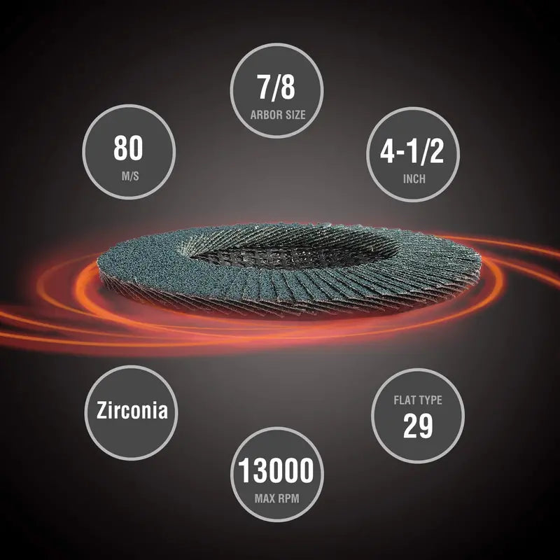 WORKPRO 20-Piece Zirconia Flap Disc Set for Angle Grinders