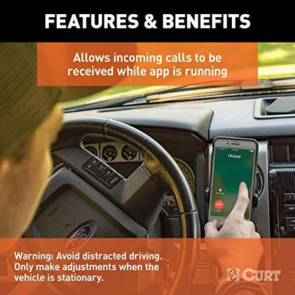 CURT Echo Mobile Electric Trailer Brake Controller with Bluetooth-Enabled Smartphone Connection