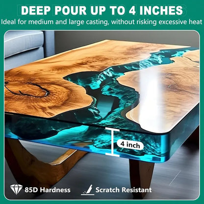 Teexpert Deep Pour Epoxy Resin Kit, 4.5 Gallon, Crystal Clear, High Gloss, Bubble-Free, for River Tables & Crafts