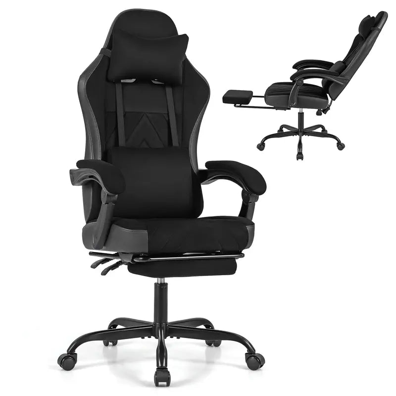 Adjustable Ergonomic Gaming Chair with Headrest and Lumbar Support