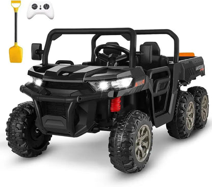 24V 6-Wheel UTV Ride-On Toy  4WD Power with Functional Dump Bed
