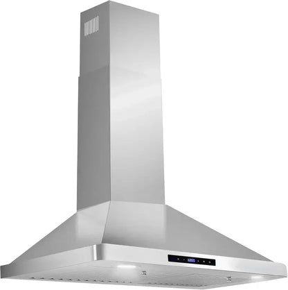 COSMO 30″ Ducted Wall-Mount Range Hood with 380 CFM Ventilation and Modern Vista Design