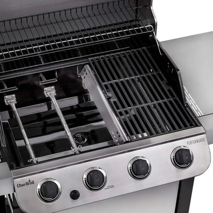 Premium Stainless Steel 4-Burner Gas Grill on Mobile Cart  Even Heat Distribution and Durable Outdoor Cooking Station