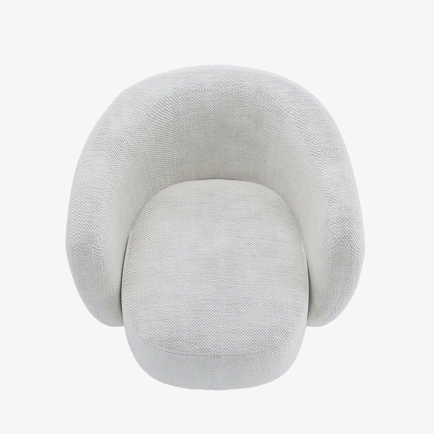 Fauteuil pivotant en tissu chenille blanc Salma