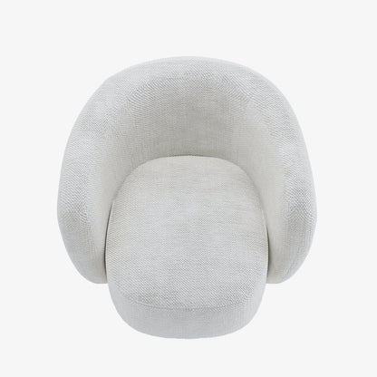Fauteuil pivotant en tissu chenille blanc Salma