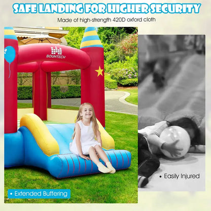 Costway Inflatable Bouncer for Kids  Indoor/Outdoor Jumping Castle with 480W High-Flow Blower & Safety Features