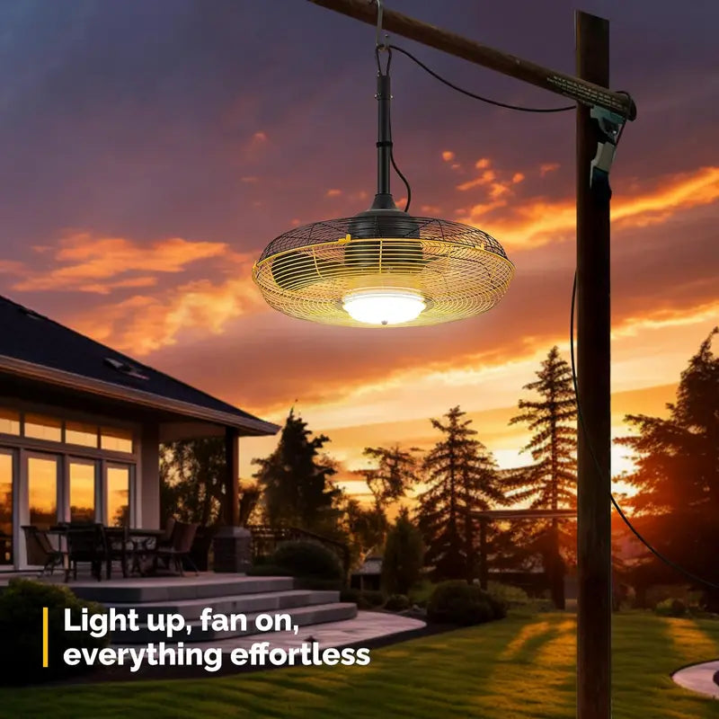 21-Inch Outdoor Ceiling Fan with Integrated Light  Wet-Rated, Remote & App-Controlled Hanging Fan for Patios & Gazebos