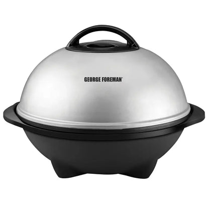 George Foreman Silver 12+ Serving Electric Grill with Adjustable Temperature Control