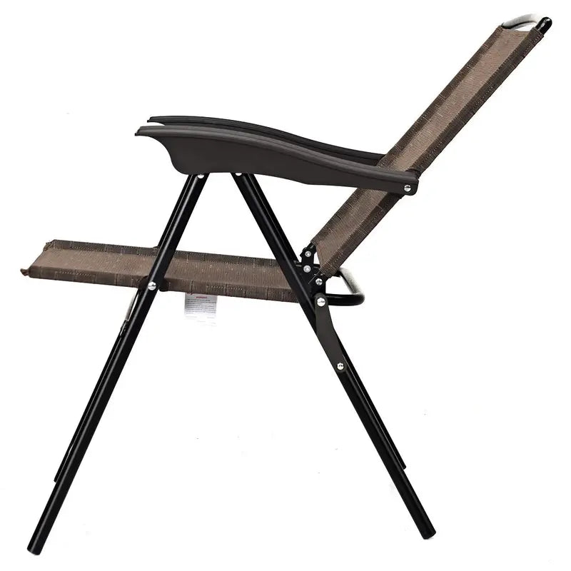 Set of 4 Lightweight Folding Sling Chairs for Patios, Campsites, or Indoor Use